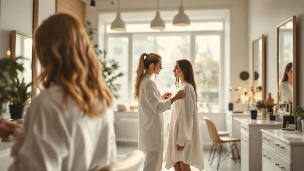 Estilista trabajando en salón